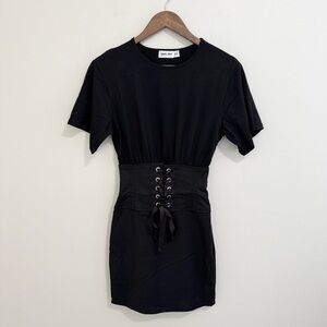 Tiger Mist Cinched Corset Waist Dress